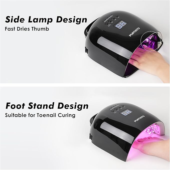 Professional Rechargeable UV LED Nail Lamp 52 Red Light Beads and 18000mAH Battery Nail Dryer JC22 (Black)