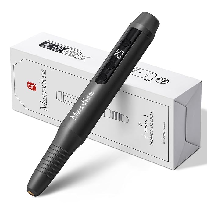 MelodySusie Pen-Shaped Portable Cordless Nail Drill,PC180G 25000RPM Rechargeable Electric File with LED Display for All Nail Care, Manicure Shaping & Acrylic Gel Removal for Nail Artists DIY at Home