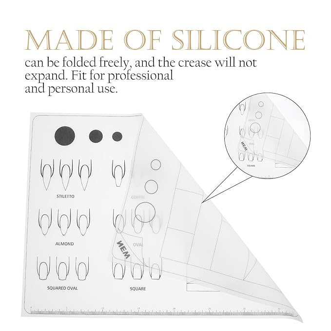 Uonlytech Acrylic Nail Training Mat Silicone Trainer Sheet for Application Practice As Shown