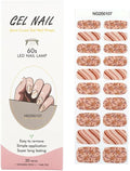 20pcs Christmas Semi Cured Gel Nail Strips - Salon-Grade DIY Wraps with Glaze Texture, Easy Application, UV Light Required for Festive Nails(Warm Toned Gingerbread Candy Nail)