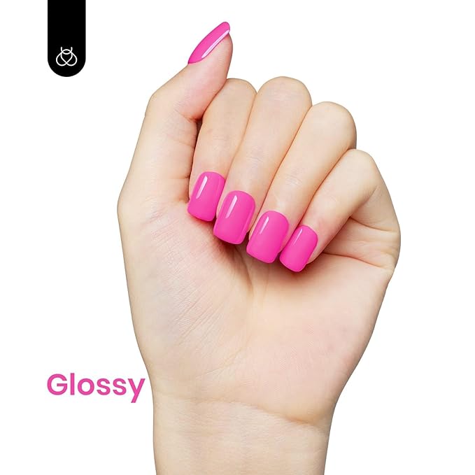 Beetles Pink Gel Nail Polish - Cosmos Bouquet Hot Pink Gel Polish, 15ML/0.51Fl Oz Soak Off UV LED Lamp Neon Nail Art, Long-Lasting Manicure Salon DIY Home Spring Nails - Gifts for Her