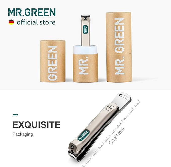 MR.GREEN Nail Clippers Curved Blades Fingernail Cut Nippers Manicure Scissors Stainless Steel Pedicure Tools (Large)