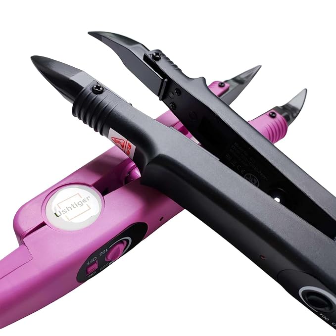 Professional Hair Extension Iron Fast Heat-up Fusion Connector Bonding Tool for Salon Adjustable Temperature Control U Tip Human Hair Extensions Keratin Glue Pink