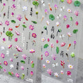 Lotus Flowers Nail Art Stickers 5D Nail Decals Embossed Self Adhsive Sticker for Women Girls DIY Spring Nails Manicure Salon (Lotus Pond)