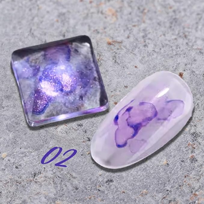 A'DOR BEAUTY Marble Ink for Nails Set - 12 Watercolors & 5 Metallic Shades, Blooming Gel Magic Nail Polish, Nail Art Supplies for Marbling, Veining & Abstract Nail Design - Marble-02