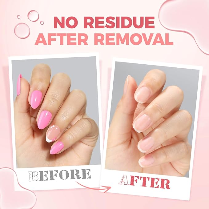 UNA GELLA Press On Nail Glue Remover Built-in-crowbar 30ML Acetone-Free Gentle Soak Off Gel Nail Glue Polish Remover for Nail Tip Adhesive Glue Easily Home DIY Not for U/V Nail Polish