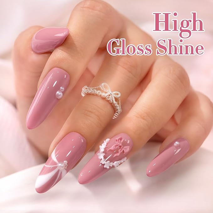 Double Rhythm 0.5 Oz Gel Nail Polish Neutral Natural Same Color Same Bottle Translucent Light Milky Pastel 15ML Manicure French Design Art DIY at Home (Mauve Pink-A1242)
