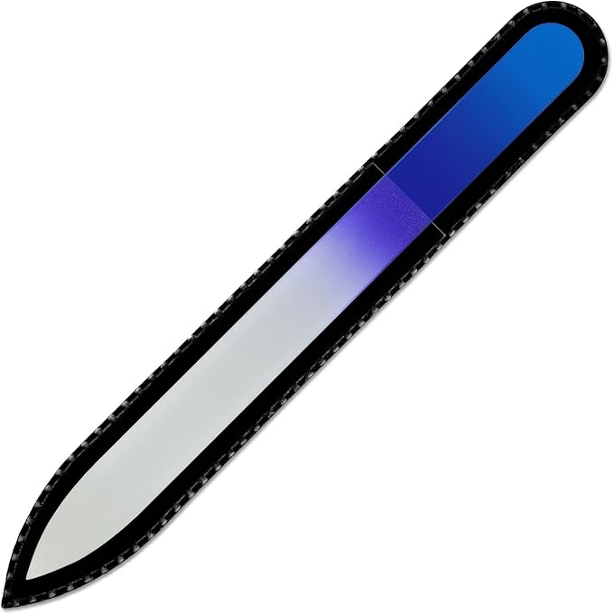 Mont Bleu Glass Nail File - Genuine Czech Tempered Glass - Handmade - Best Crystal Nail File for Natural Nails