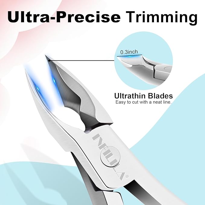 NXJ INFILILA Cuticle Trimmer, Cuticle Clippers for Women Stainless Steel Cuticle Cutter Extremely Sharp Full Jaw Cuticle Nippers Gift for Professional Nail Salon and Home Use