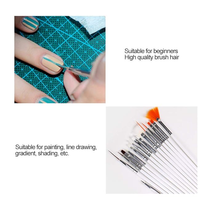 Nail Art Brushes Set, Nail Art Kit, Nail Design Kit with Nail Dotting Tools, Nail File Nail Buffer, Nail Charms and Gems, Rhinestones for Nails, Nail Dust Brush, Nail Design Tools for Home DIY Salon