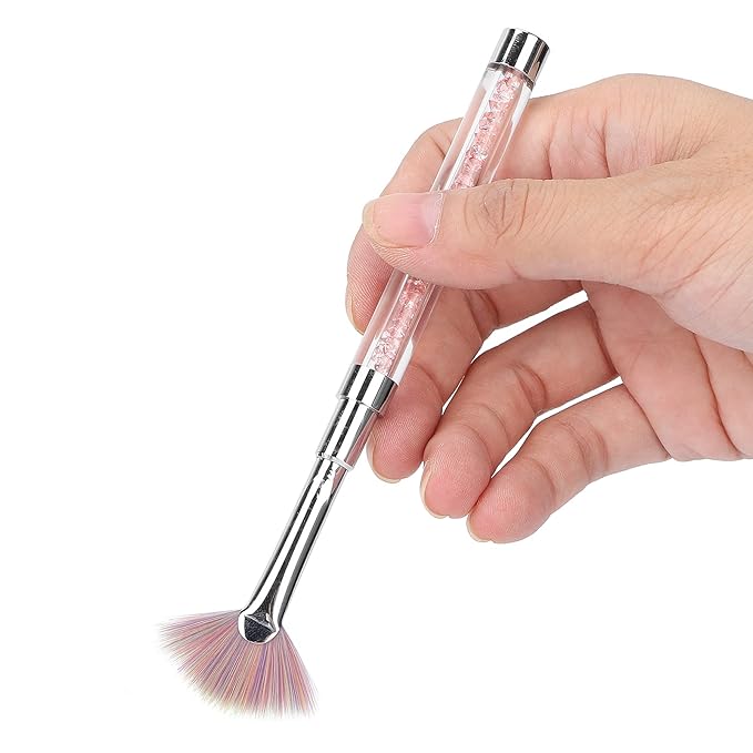 Fan-Shaped Nail Brush for Dusting, Flat Head Pen With Gradient Varnish, Art Manicure Brush With Small Head for Shaking Chalk