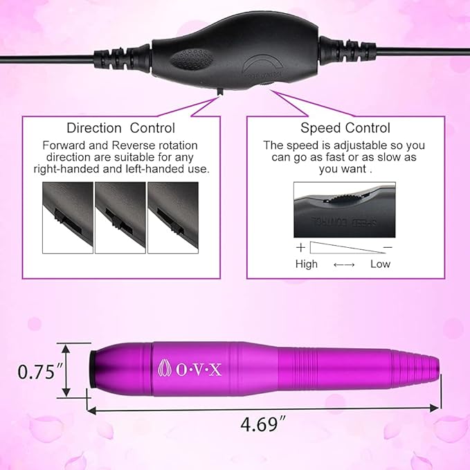 20000RPM Professional Electric Nail File Portable Manicure Pedicure Machine Kit for Acrylic Gel Nails with Sanding Bands,Nail Drill Bits and Brush
