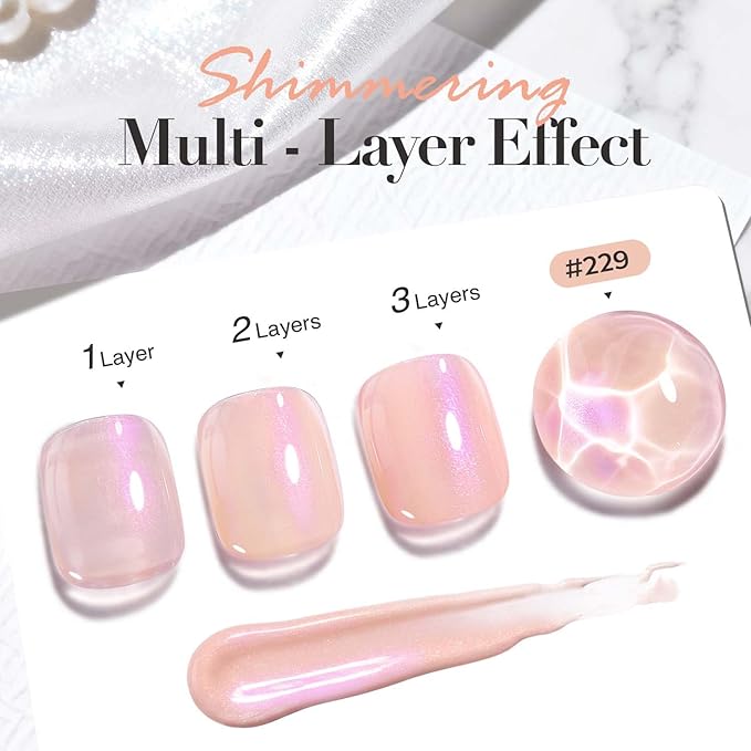 AZUREBEAUTY Nail Polish,Nude Pink Shimmer Quick Dry Complete Natural Super Lustrous,Professional for DIY Manicure and Pedicure at Home