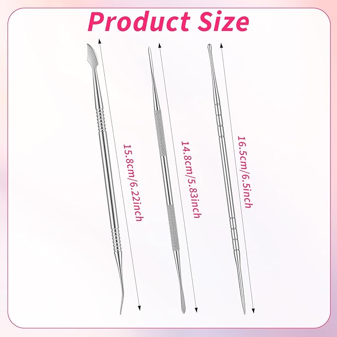 3Pcs Sculpting Nail Tools for Nail Art, Dual-Head 3D Gel Advanced Nails Art Sculpture Pen, Nails Dotting Tool Fingernail Polish Design for Salon Home DIY