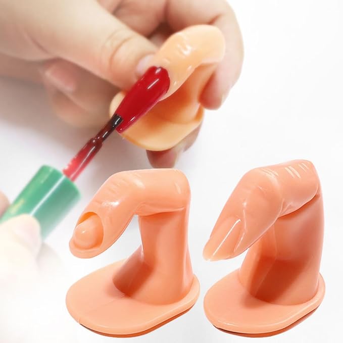 10Pcs Practice Hand for Acrylic Nails, Practice Finger Nail Art Practice Finger Plastic Fake Fingers with nail for Acrylic Gel Nail Art Training