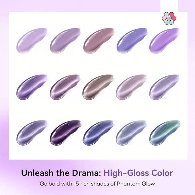 SAVILAND Poly Gel Nail Kit for Starter: 15 Colors Poly Gel Purple Cat Eye with U V Light for fast Curing, 28 Day Long Wear Poly Extension Gel Kit with Slip Solution for Dance Party Nail Art DIY