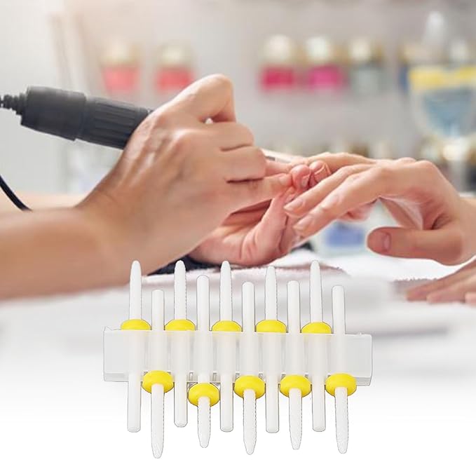 Sonew 10pcs Ceramic Nail Drill Bit Set, Gel Polish Cuticle Remover Bits, Nail Polishing Heads, Polish Removal Drill Bit, for Nail Artist Novice,