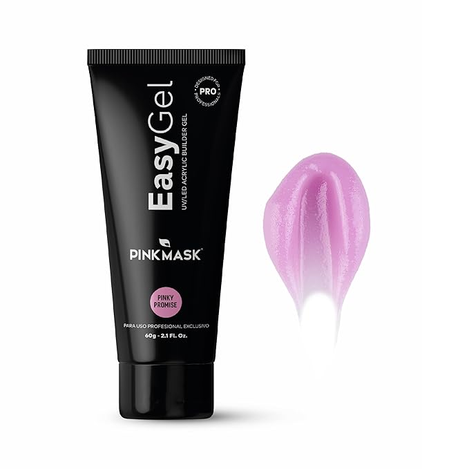 PINK MASK Easy Gel 2oz 60g- Pinky Promise, Professional Builder Enhancement Gel-Quick Nail Extension for Beginner DIY, Nail Strengthener-Long Lasting-Salon Quality-Thickening Solution