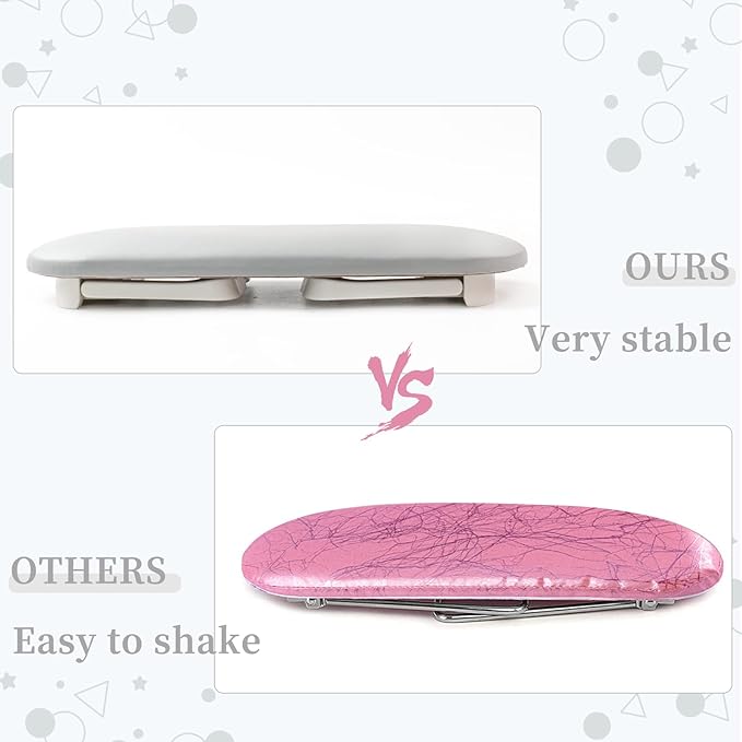 Nail Arm Rest Cushion, Professional Adjustable Nail Hand Rest Stand Arm Rest for Acrylic Nails Cushion Hand Holder, Hand Pillow Stand with PU Leather Soft High-Density Sponge, Manicure Nail Tool