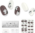 Semi Cured Gel Nail Strips with 30 Pieces - Salon Quality Manicure Kit for Women Easy Application Wraps Includes Prep Pads Nail File Wooden Stick, UV Light Required (Ivory Magnolia)