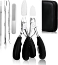 6Pcs Toenail Clippers for Thick Toenails Ingrown Nail Clippers, Large Toe Nail Clippers, Heavy Duty Toe Nail Clippersfor Seniors Toenail Clippers Set with Long Handle for Men
