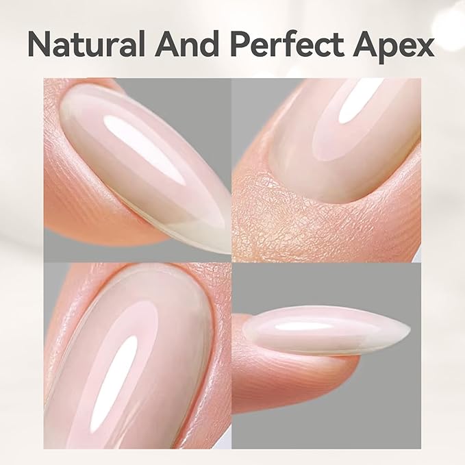 BORN PRETTY Builder Gel for Nails, 8-in-1 Extension Gel Strengthener Gel Hard Builder Nail Gel Base Top Gel, Natural Nude Gel Builder Rhinestone Nail Glue Gel in A Bottle 15ML