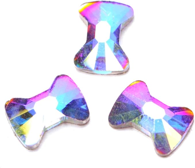 AD Beads Top Czech AB Crystal Flatback Rhinestone Nail Art Decoration Multi Shape (S26 Tie 4x6mm, 100 Pcs)