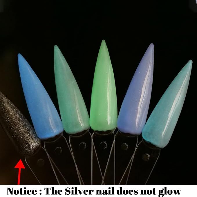 Glow in the dark Milky White Gel Nail Polish Colors Set with silver cat eye gel polish (GP016)