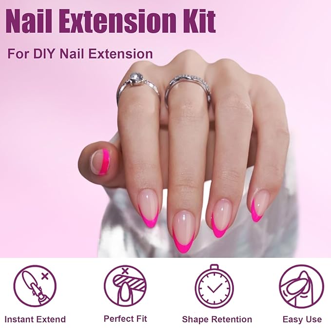 280 Pcs Original Sandwich Nails Dual Form with Guide Lines Almond Round Nail Mold for Builder Gel Nail Extensions Art Design Salon DIY at Home