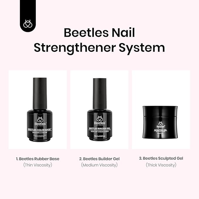 Beetles Pearl Rubber Base Gel Set- 6Pcs Pastel Rubber Base Coat Shimmer Pearl White Pink Purple Mermaid Nail Drawing Builder Gel 5-in-1 Soak Off Nail Strengthener UV Light Cure for Women