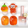 Double Rhythm 0.5 Oz Jelly Gel Polish Same Color Same Bottle Sheer Neutral Natural Light Milky Pastel 15ML Translucent Polish Art DIY at Home (Orange-A1635)
