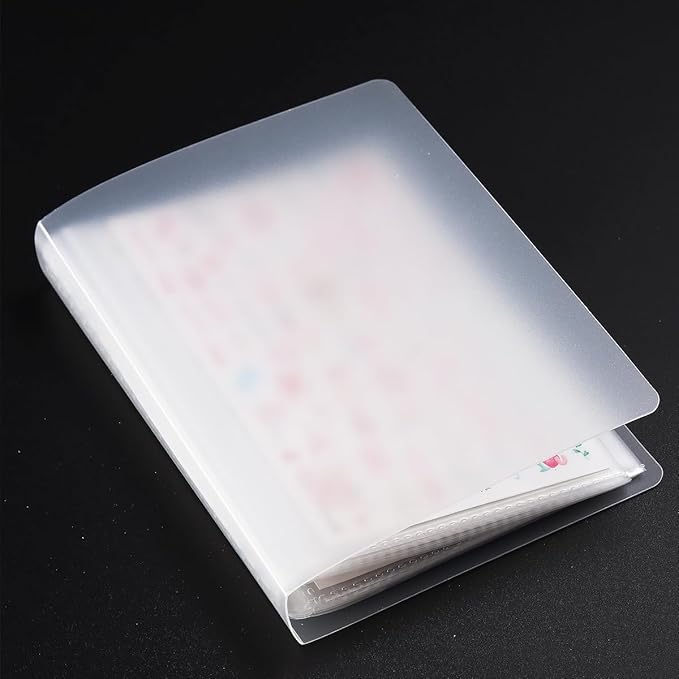 1Pcs 40 Slots Transparent Stickers Storage Book, Nail Sticker Organizer for Decals Collecting, Empty Display Book Collecting Holder Binder Case, Sticker Storage Album DIY Nail Art Tools