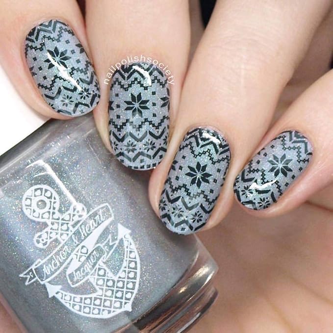 Whats Up Nails - Christmas New Year Winter Nail Stamping Plates (B003, B022) for Nail Art Design
