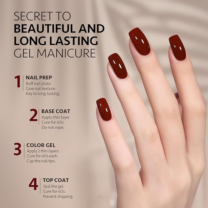 GAOY Red Gel Nail Polish, 16ml Soak Off Gel Polish, UV Light Cure for Nail Art DIY Manicure at Home, 1008 Crimson Red