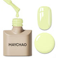 MAYCHAO 15ML Maize Yellow Gel Nail Polish 1Pc Pastel Light Yellow Gel Polish Soak Off UV LED Nail Polish Nail Art Starter Manicure Salon DIY at Home, 0.5 OZ