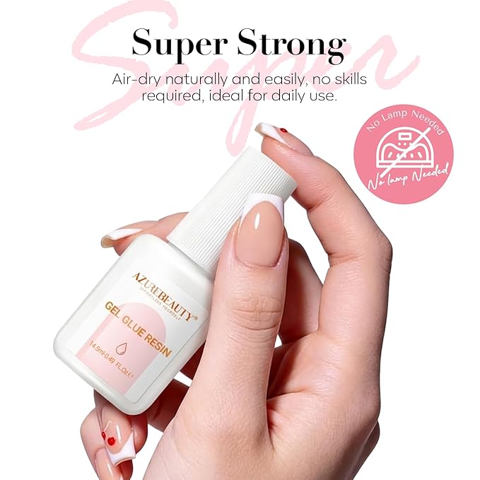 AZUREBEAUTY Nail Repair Glue for Broken Cracked Split Weak Nails, Quick Dry No UV Needed, Easy Application, Durable & Long-Lasting Fast Glue False Nails, Press On Nails