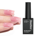 Beetles Nude Pink Gel Nail Polish - Blush Cappuccino Clear Pink, 7.5ML Natural Jelly Gel Polish Sheer Translucent Colors Nail Concealer Soak Off UV French Nail Art Manicure Gift for Women