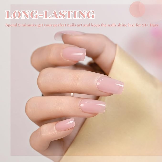 RARJSM Nude Sheer Milky Pale Pink Fiber Glass Rubber Base Gel Nail Polish for Repair Broken Nails StrengthenerGel Base Coat Transparent Brush on Building Gel in a Bottle Soak Off Curing Requires 15ml