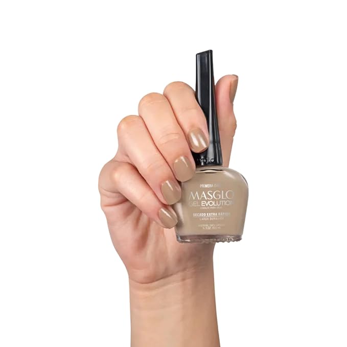 MASGLO GEL EVOLUTION Nail Polish Gel Effect, No UV/Led Lamp Required, Duration up to 12 day, 1 peice color Gel sin necesidad de lampara UV/Led, hasta 12 dias de duracion (PRIMERA DAMA)