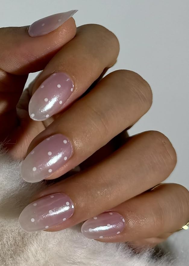 Semi Cured Gel Nail Strips, Dot Gradient 20pcs Adhesive UV Sticker, Wraps for Home Manicure DIY