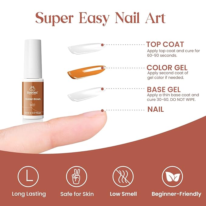 beetles Gel Polish 12 Pcs White Nude Red Green Gel Polish Paint Swirl Gel Nail Art Built Thin Brush in Bottle Soak off Uv Led Lamp Fall Gel Nail Polish