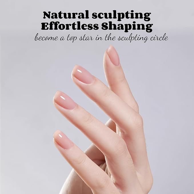 Hema Free Rubber Builder Base Gel, for Reinforces Soft & Thin Nails, UV Curing Needed DIY Home Manicure, Shaped Nails Thickening & Repair
