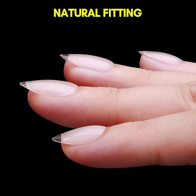 Makartt Almond Nail Tips: Extra Short Full Cover Pre-shape Fake Nails Half Matte Soft Clear Gel Nail Tips Acrylic False Nails, 12 Sizes French Press on Nail Extension Salon Home DIY 120pcs