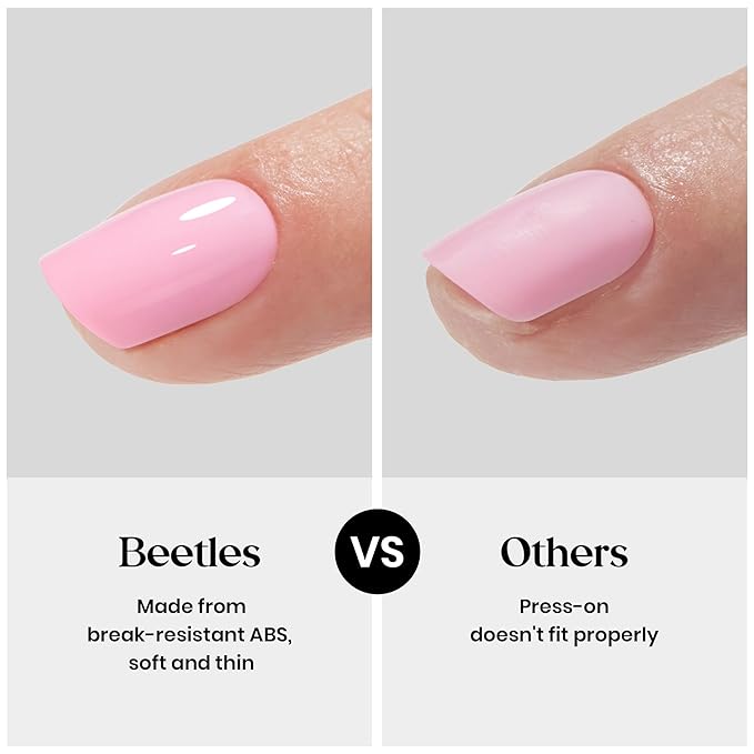 Beetles Press On Nails Kit - Chromatic Reverie | 720Pcs 24 Colors Short Almond Press On Nails | 15 Sizes French Glossy Glitter With Nail Glue & Nail Tabs Stickers, Fake Nails Kit Art For Women