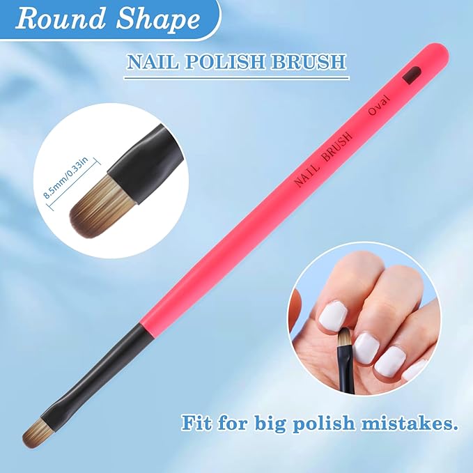 3PCS Nail Clean Up Brushes for OPI Nail Polish Remover, Brushes for Cleaning Polish Mistakes on the Cuticles, Acetone Resistant Nail Brushes for Nail Art and Designs（BB Pink ）