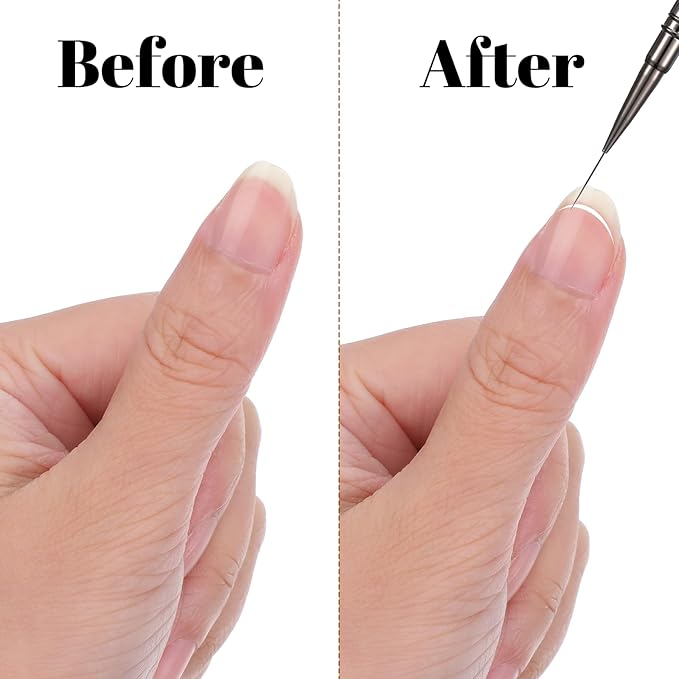 Sibba Nail Art Liner Brushes Set 5PCS Professional Detail Nail Art Pens for Gel Polish Metal Nano Nails Files Acrylic Painting Nails Tool for Long Lines Thin Details Fine Line Drawing Beginner Artists