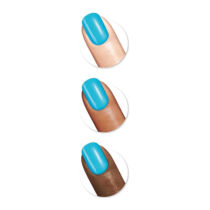 Sally Hansen Miracle Gel Neons Salon Quality Nail Polish| Gel-Like Formula, Two-Step System, No UV Light Needed, Long Lasting | Opaque, Glossy | 53 Miami Ice| Neon Blue Nail Polish