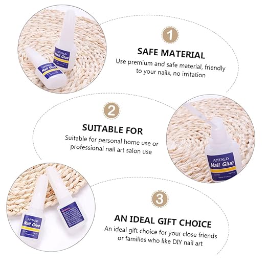 10 pcs Nail Glue Nails Press Nails Each Super Strong Adhesive False Nail Tips Repair Nail Art Decoration Skin Friendly Formula