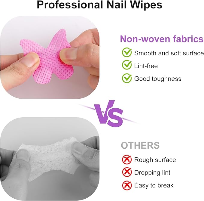 400pcs Nail Cotton Pads, 1 Pull-Off Pump-Style Bottle Suitable for Nail Care Wipes, Nail Cleaning Pads, Mascara Extension Glue Cleaning Wipes, and Nail Care Product Sets (Pink(400 Pcs))