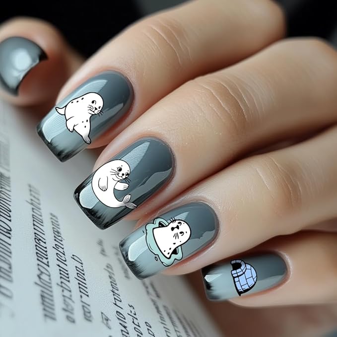 PH PandaHall 3pcs Polar Animal Nail Stamping Plates Seal Nail Art Stencils Polar Bear Nails Image Plates Glacier Nails Stamper Plate Aurora Manicure Art Templates for Women Manicures Salon Design